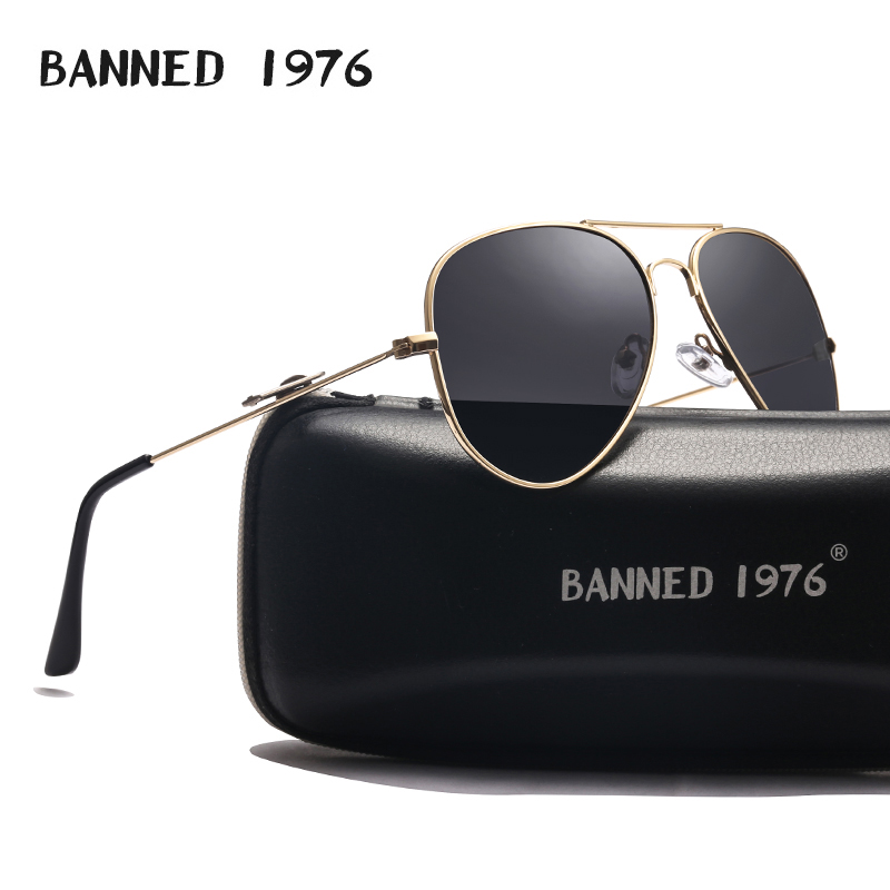 Vintage Fashion Brand Names - Polarized Aviation Sunglasses Metal Frame Designer