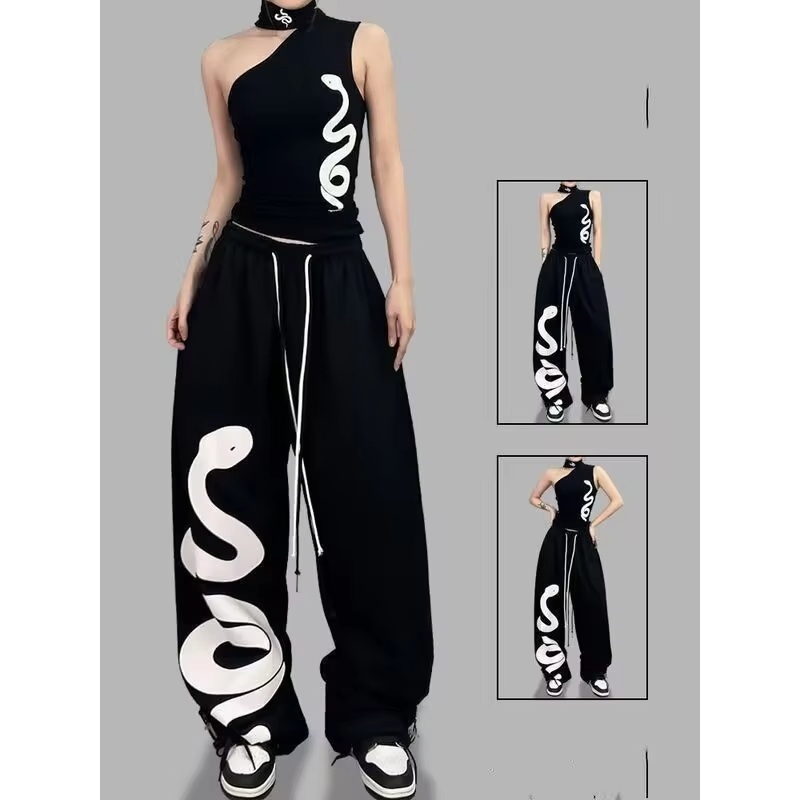 Retro Track Pant - Retro Women Y2k Wide Leg Track