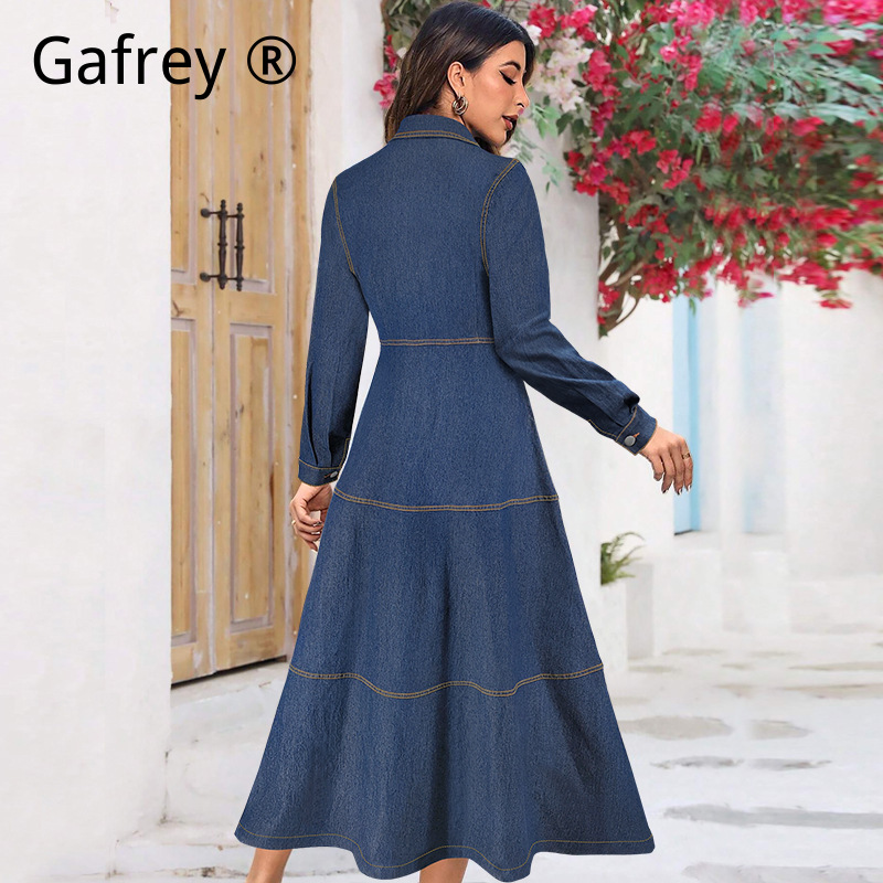 New Fashion Denim Jean Shirt D - Vintage Fashion Women Dresses ulasan dan harga