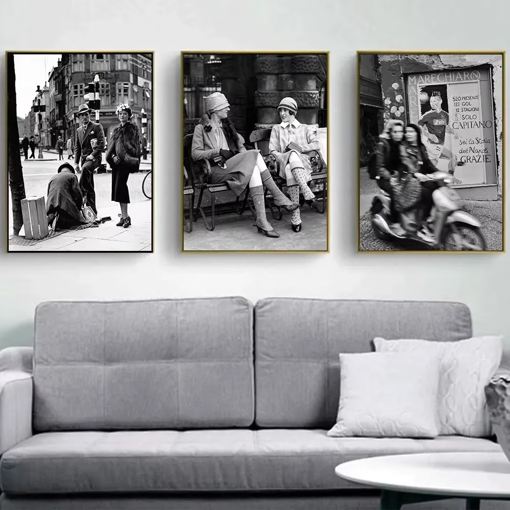 Fashion Black And White Vintag - Vintage Fashion Prints For Wall ulasan dan harga