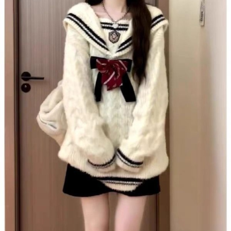 Ezgaga Knitted Sweater Women P - Vintage Fashion Style Female ulasan dan harga