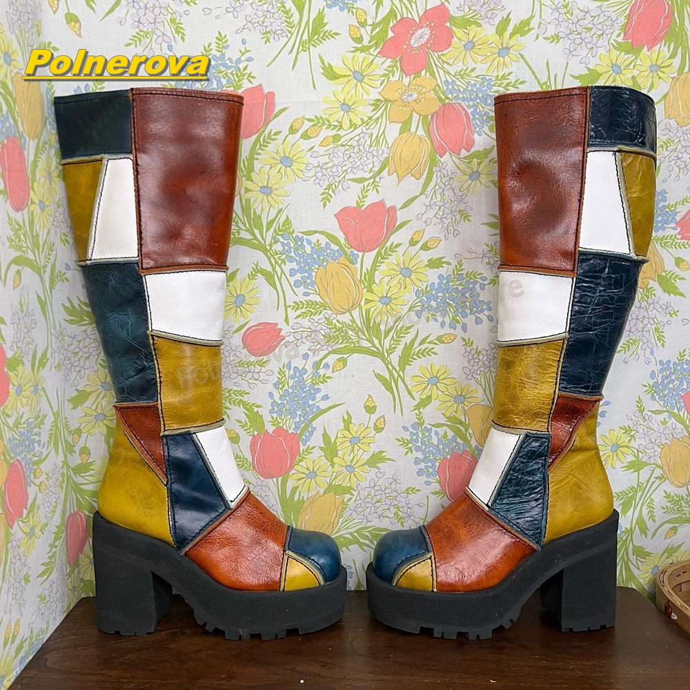 Women Retro Patchwork Leather  - Vintage And Modern Fashion ulasan dan harga
