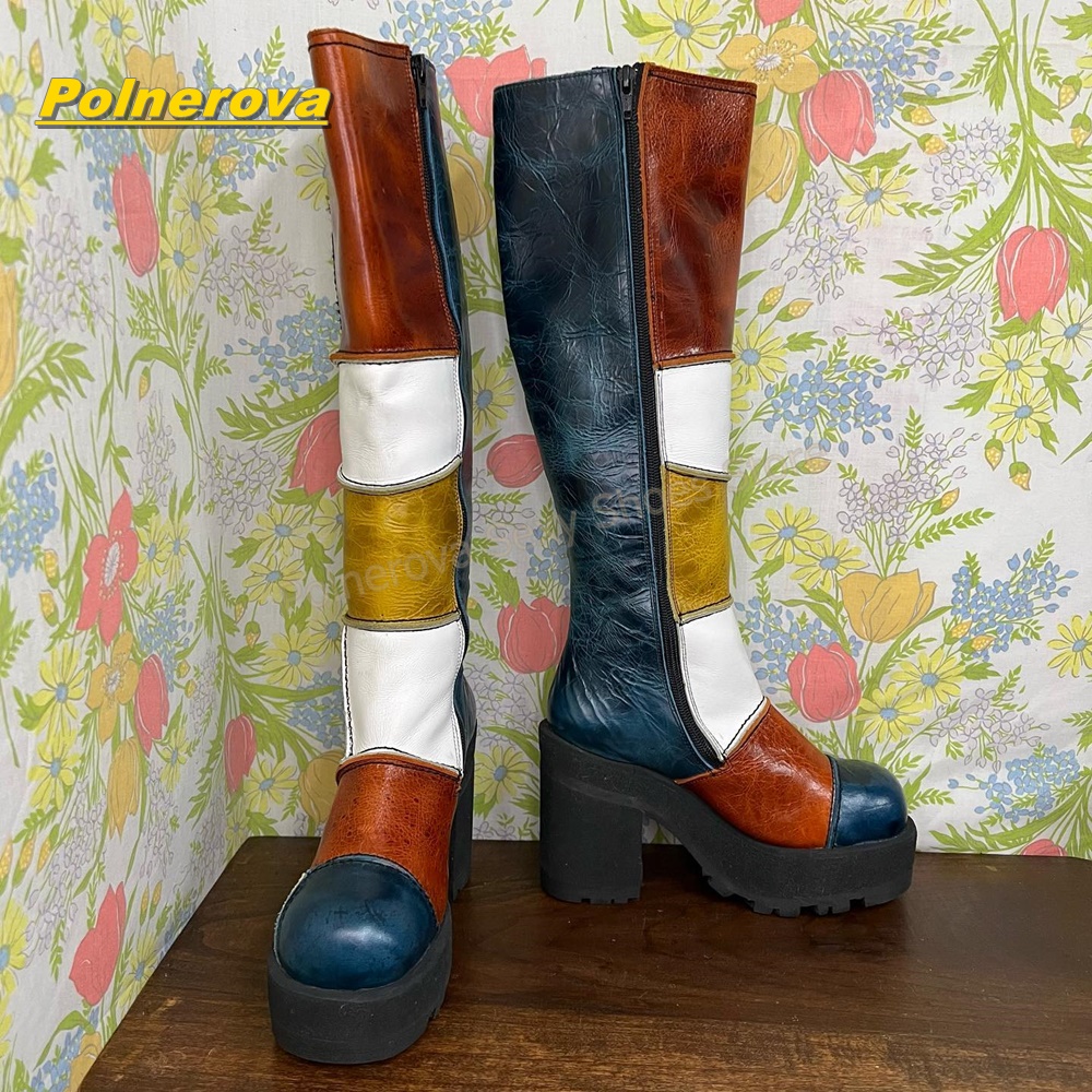 Women Retro Patchwork Leather  - Vintage And Modern Fashion ulasan dan harga