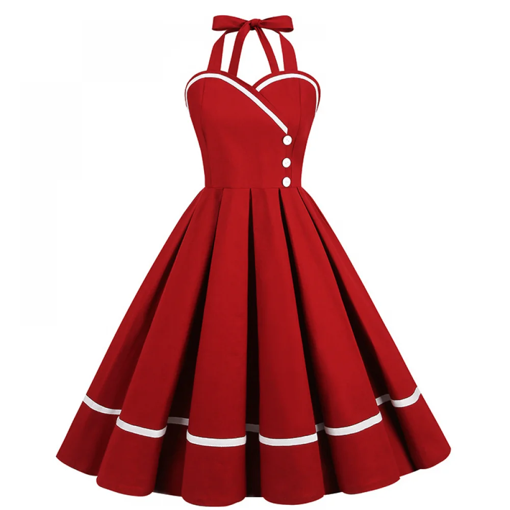 Halloween  50s 60s 80s Retro D - Vintage Fashion Women Dresses ulasan dan harga