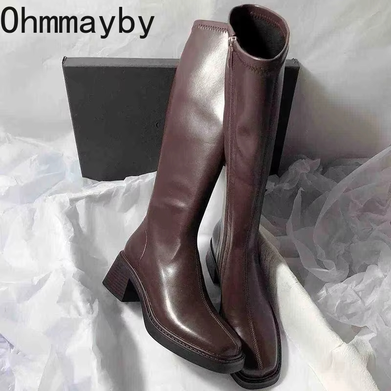 Vintage Thick Heel Women Knee  - Vintage And Modern Fashion ulasan dan harga
