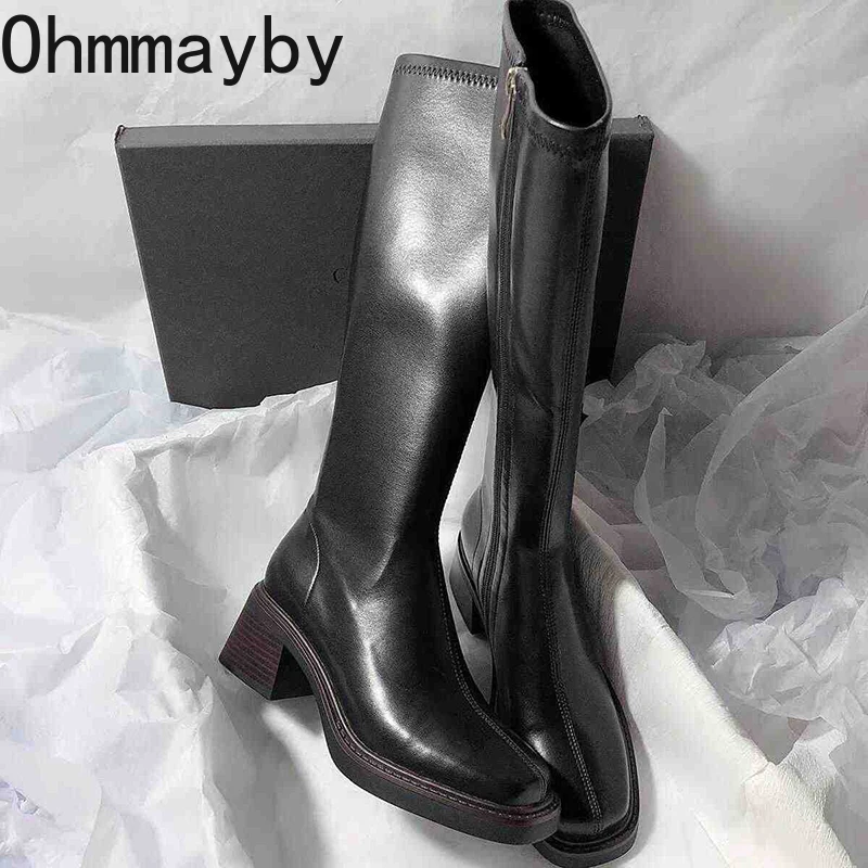 Vintage Thick Heel Women Knee  - Vintage And Modern Fashion ulasan dan harga