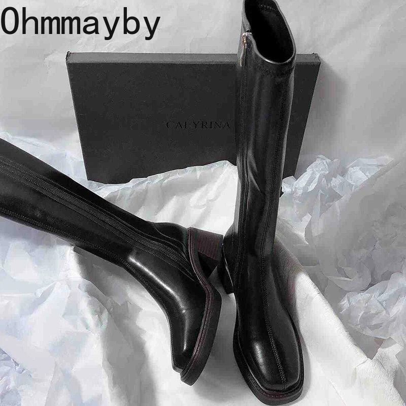 Vintage Thick Heel Women Knee  - Vintage And Modern Fashion ulasan dan harga