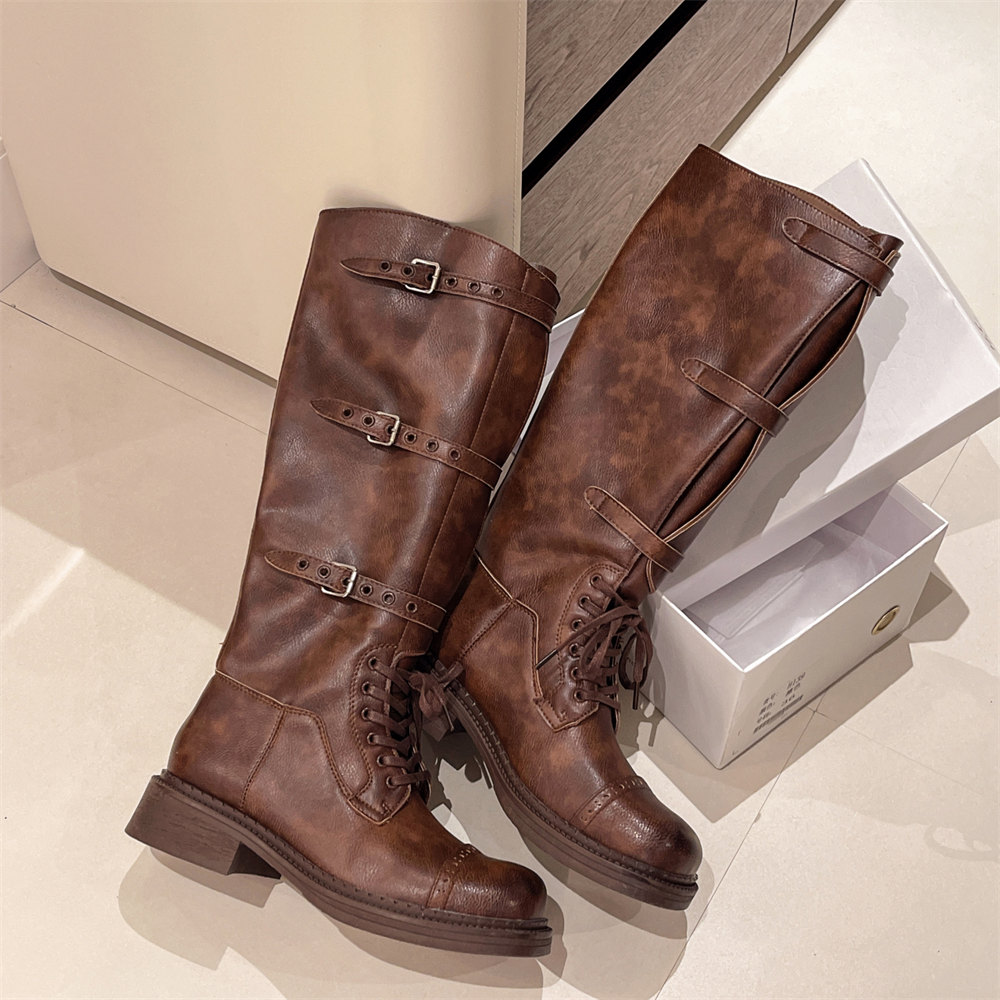 Women's Knee High Boots Vintag - Vintage Fashion Designer ulasan dan harga