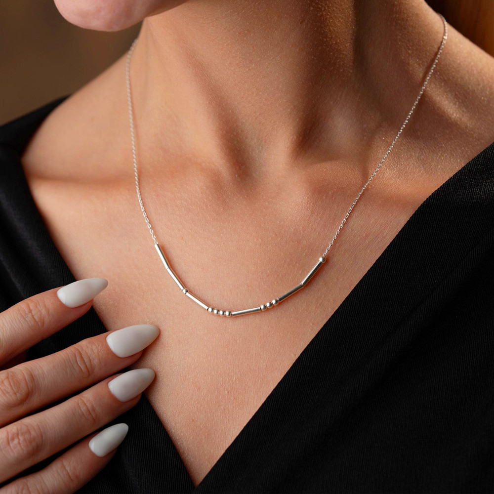 Personalized Morse Code Neckla - Vintage Fashion Guild ulasan dan harga