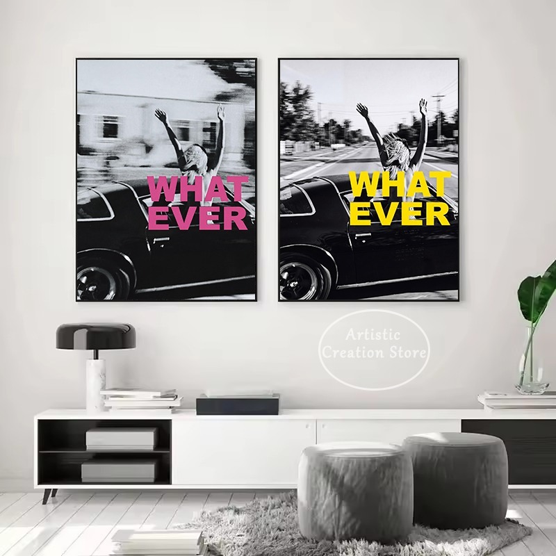 Retro Fashion Whatever Girl in - Vintage Fashion Prints For Wall ulasan dan harga