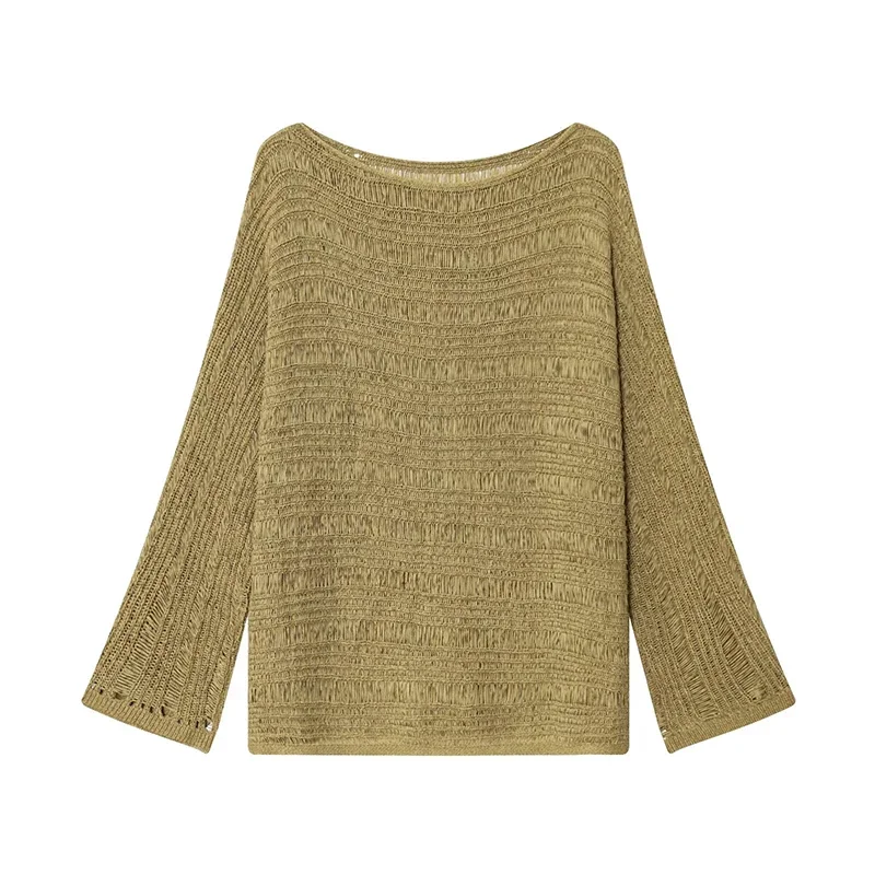 Vintage Boat Neck Knit Sweater - Vintage Women Fashion ulasan dan harga