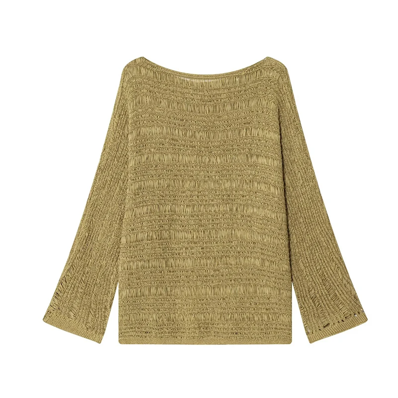Vintage Boat Neck Knit Sweater - Vintage Women Fashion ulasan dan harga