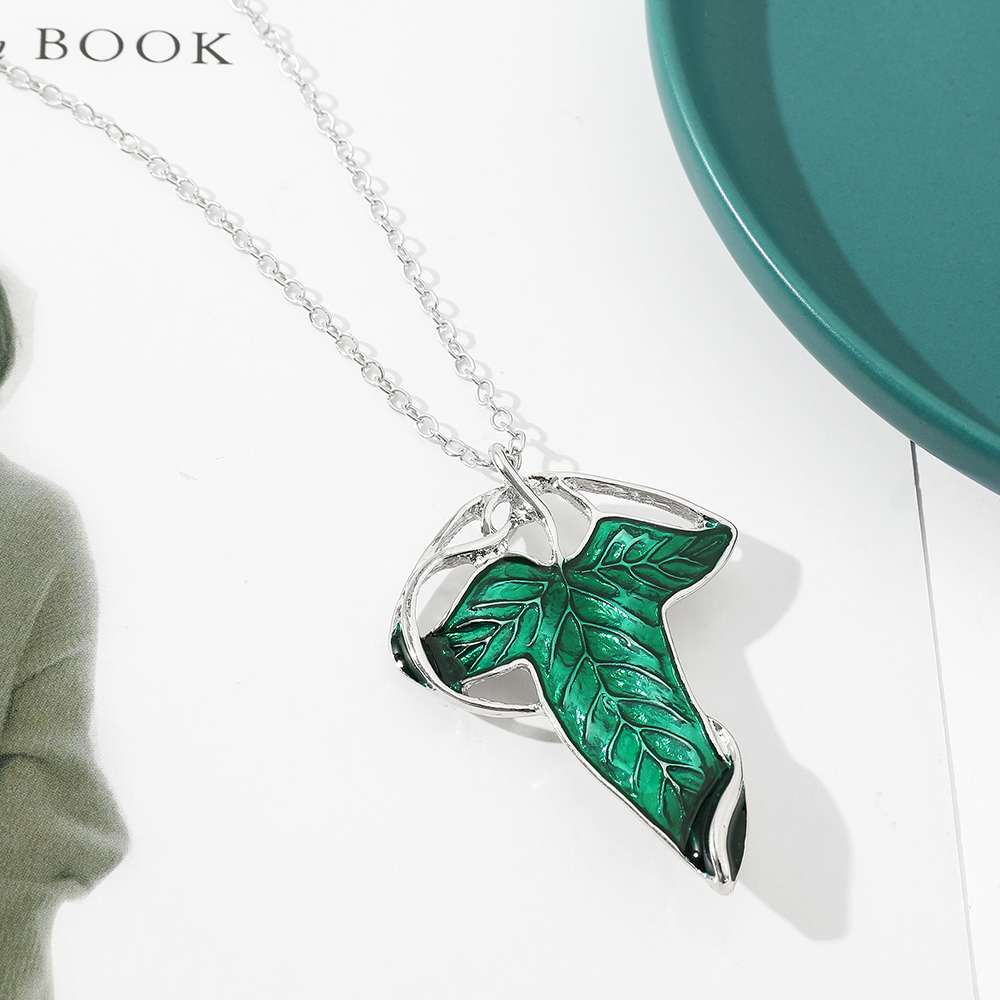 Vintage Green Leaf Pendant Nec - Fashion Y Vintage ulasan dan harga