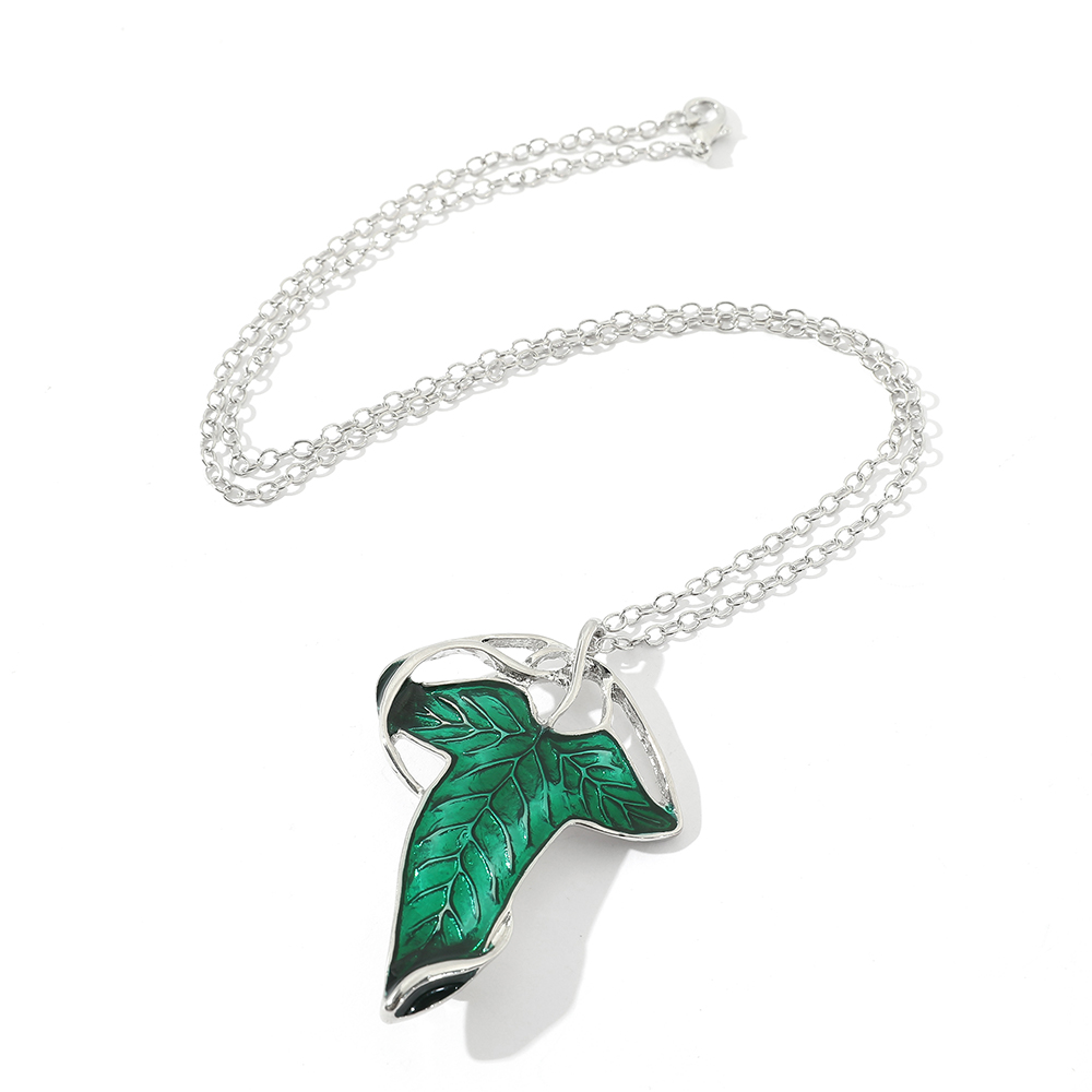 Vintage Green Leaf Pendant Nec - Fashion Y Vintage ulasan dan harga