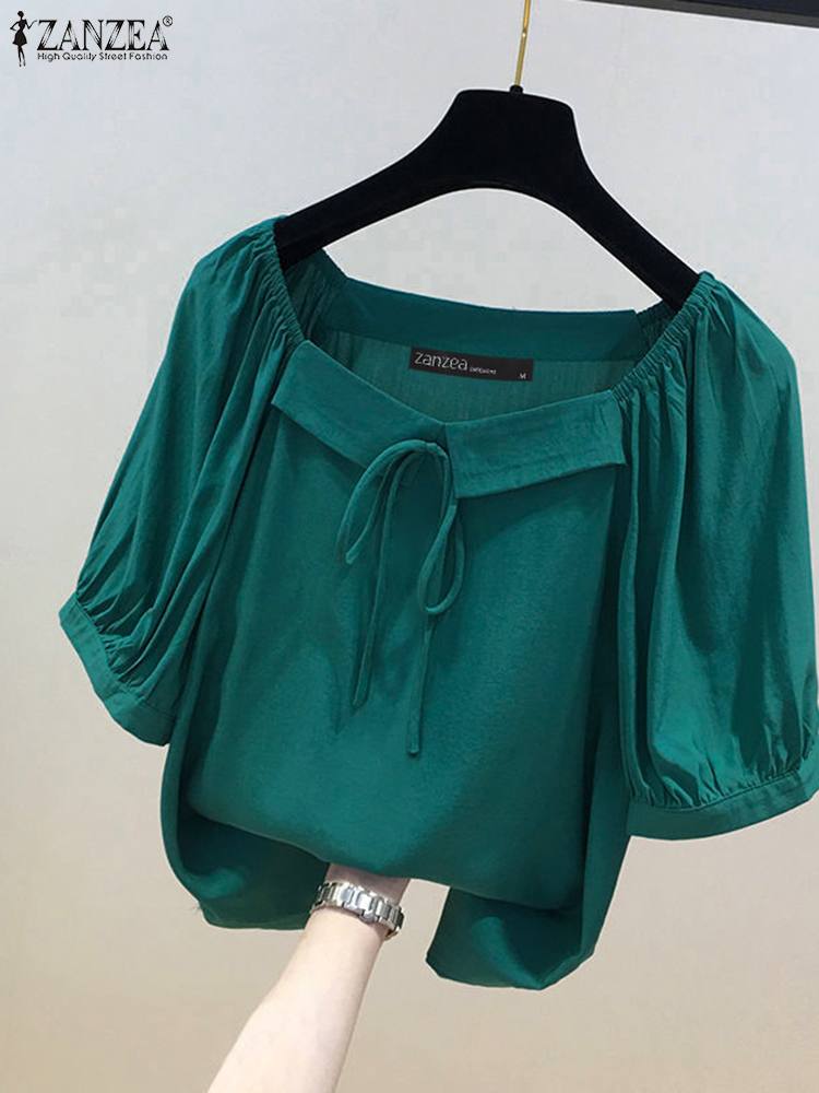 ZANZEA Korean Style Solid Blou - Vintage Fashion Style Female ulasan dan harga