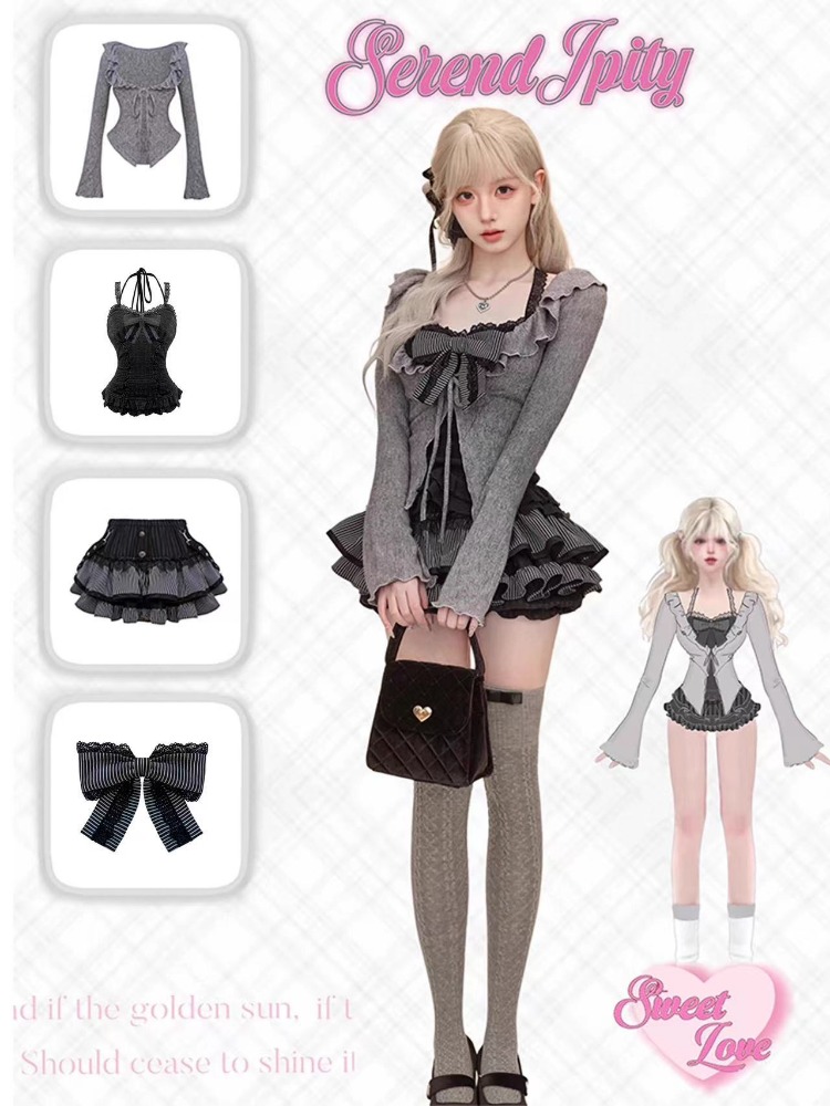 Gothic Y2k Vintage Preppy Styl - V Vintage Fashion ulasan dan harga