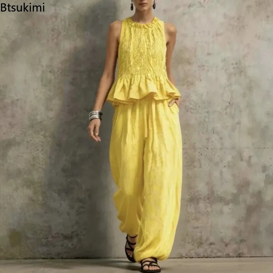 Simple Ruffle Hem Sleeveless T - Retro Track Pant ulasan dan harga