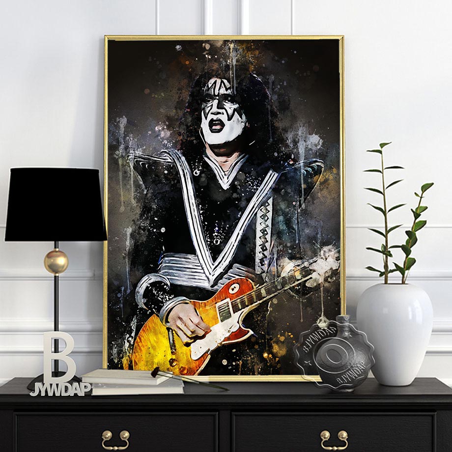 Rock Star Alvin Lee Dark Bg Al - Vintage Fashion Prints For Wall ulasan dan harga