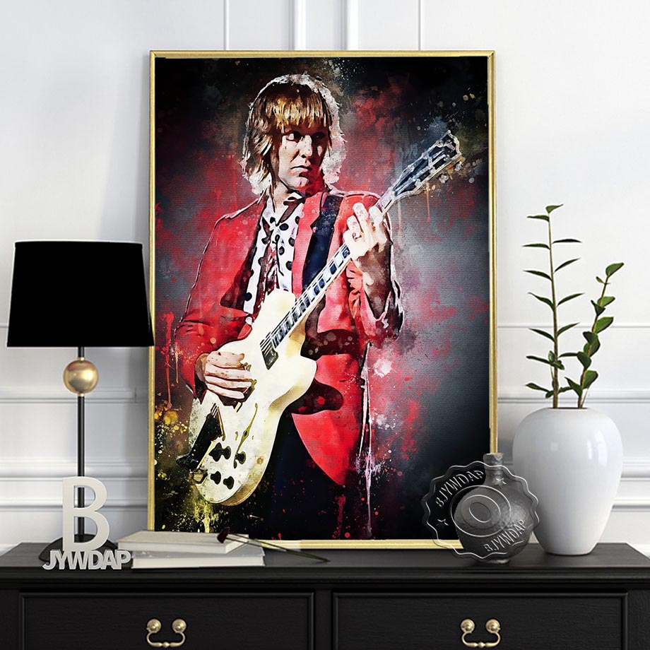 Rock Star Alvin Lee Dark Bg Al - Vintage Fashion Prints For Wall ulasan dan harga