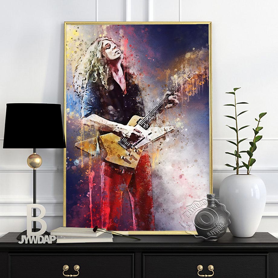 Rock Star Alvin Lee Dark Bg Al - Vintage Fashion Prints For Wall ulasan dan harga