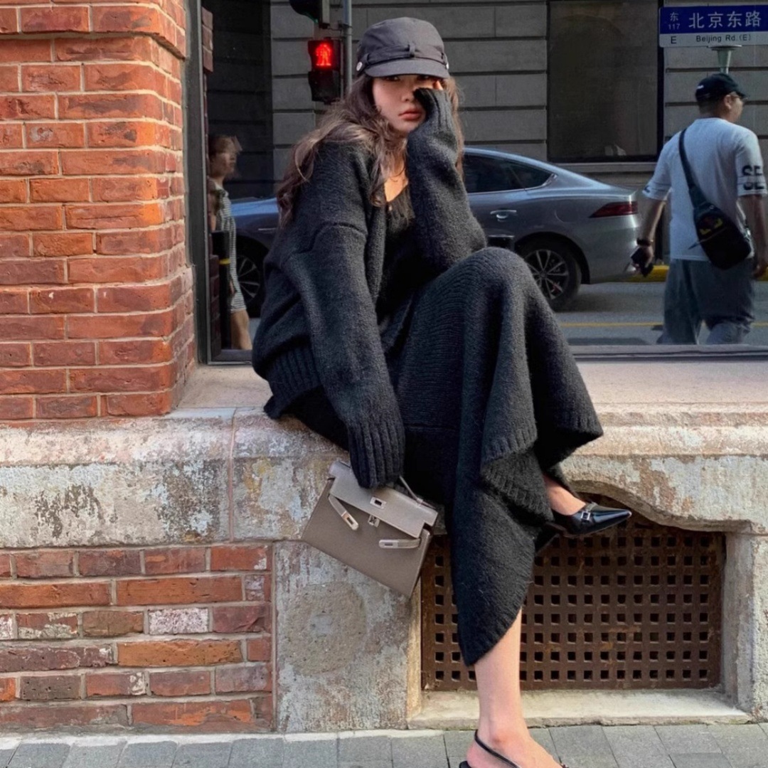 Vintage Knitted Sweater Set Sk - V Vintage Fashion ulasan dan harga