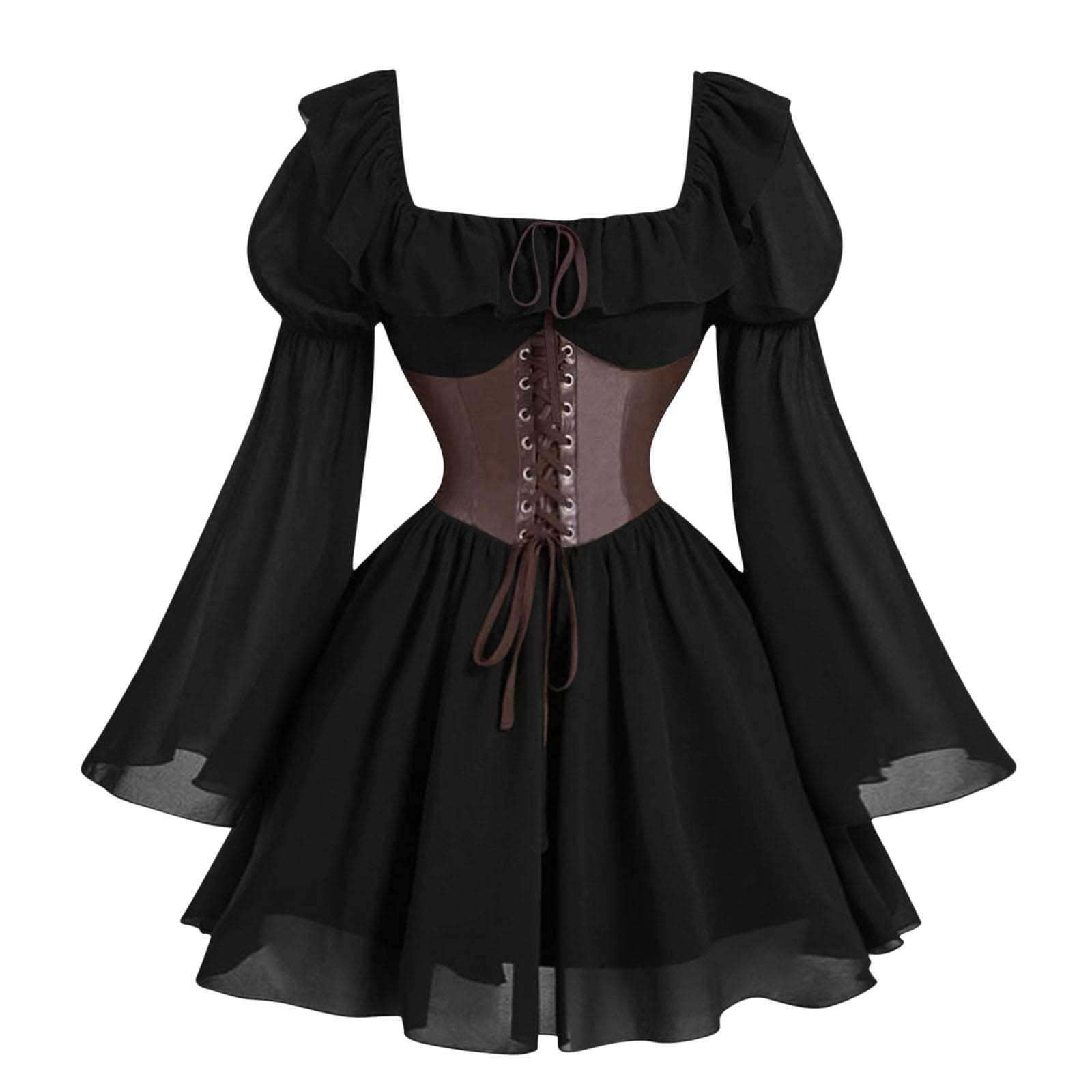 Renaissance Medieval Long Slee - Vintage Fashion Women Dresses ulasan dan harga
