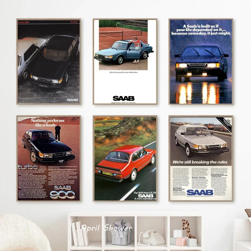Classic Vintage Saab 900 Turbo - Vintage Fashion Prints For Wall ulasan dan harga
