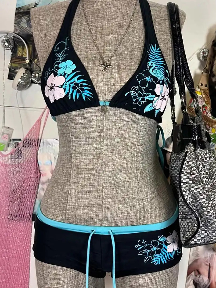 Vintage Flower print Cutie set - Vintage Fashion Style Female ulasan dan harga