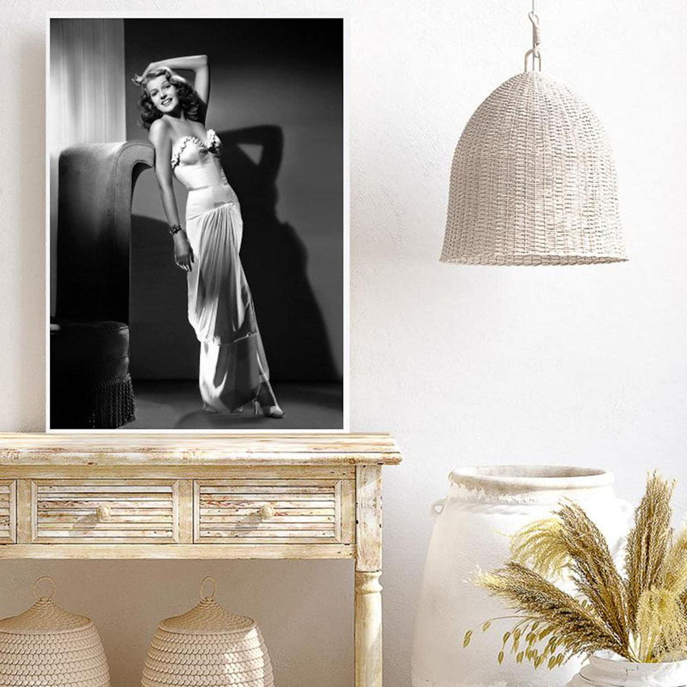 Rita Hayworth Poster,Black and - Vintage Fashion Prints For Wall ulasan dan harga