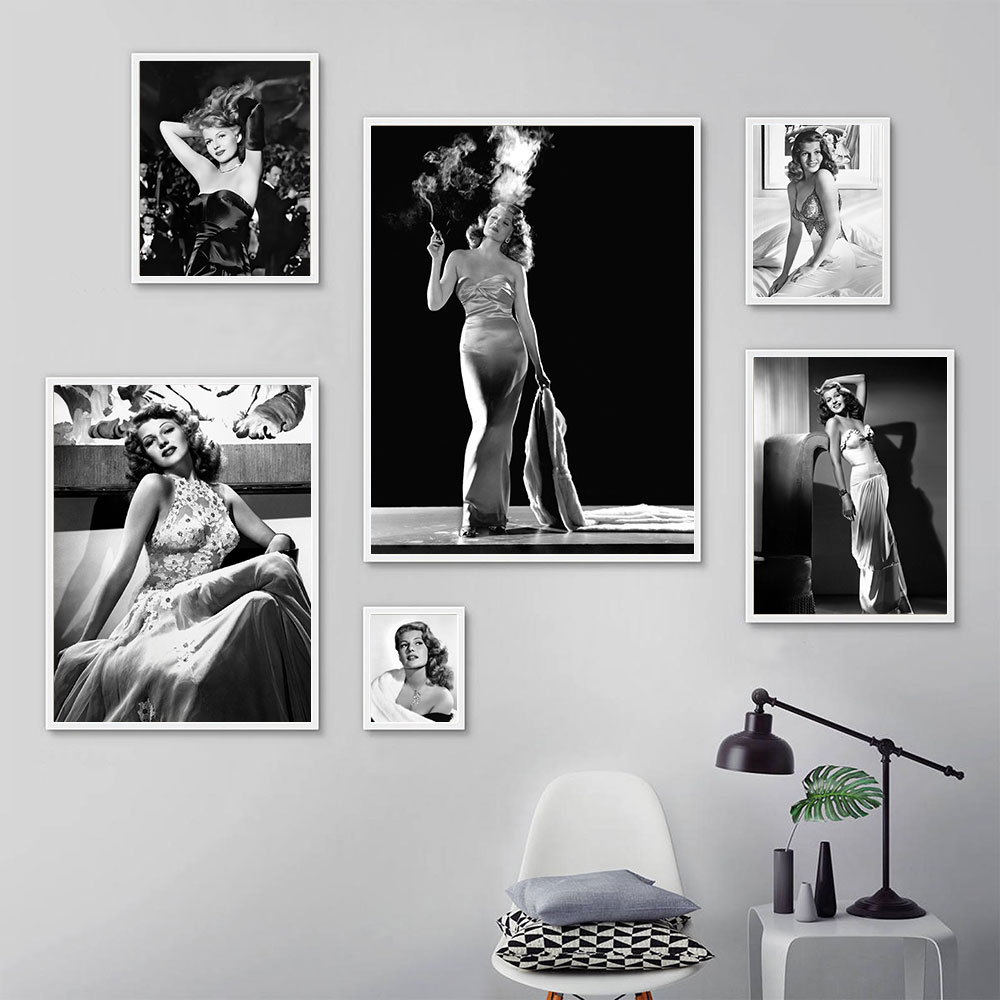 Rita Hayworth Poster,Black and - Vintage Fashion Prints For Wall ulasan dan harga