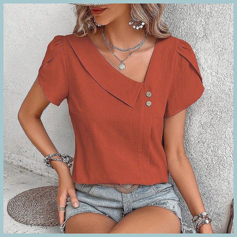 2024 Summer Vintage Solid Colo - Vintage Women Fashion ulasan dan harga
